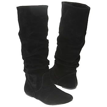 flat boots for women. Black Suede Flat Boots