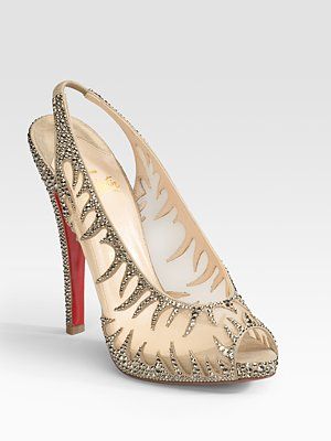 cheap christian louis vuitton shoes - Christian Louboutin Maralena Crystal Peep-toe Pumps as seen on ...