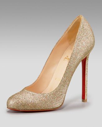 Christian Louboutin Gold Glitter Pumps as seen on Sex and the City ...