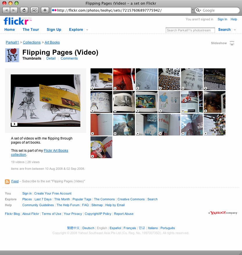 flickr flipping pages screen shot