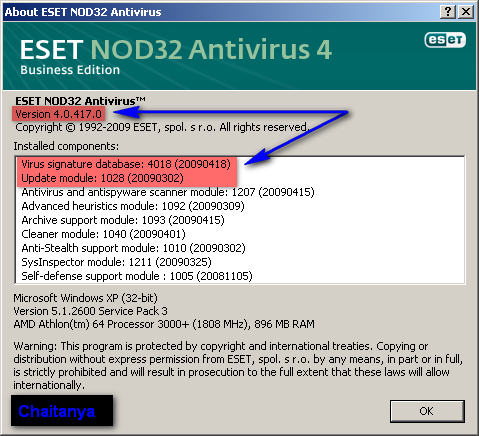 Free Download Eset NOD32 AV &amp; SmartSecurity 4.0.417 (Screen Shot.