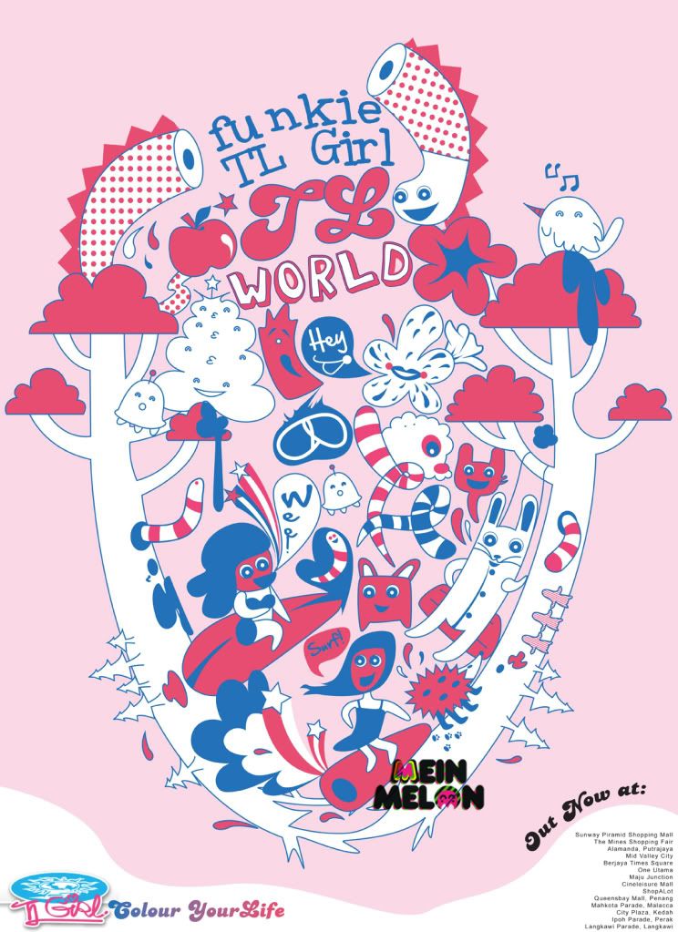 Funkie TL Girl World T-Shirt Poster Ad