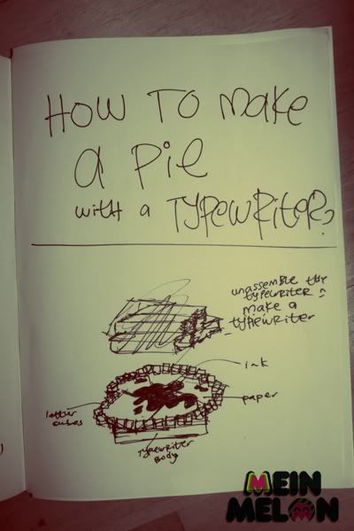 how to make a pie using a typewriter?