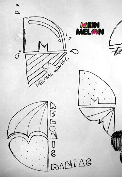 Melonic Maniac Logo Sketches