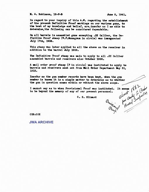 CE Blizard Letter dated 6-5-41