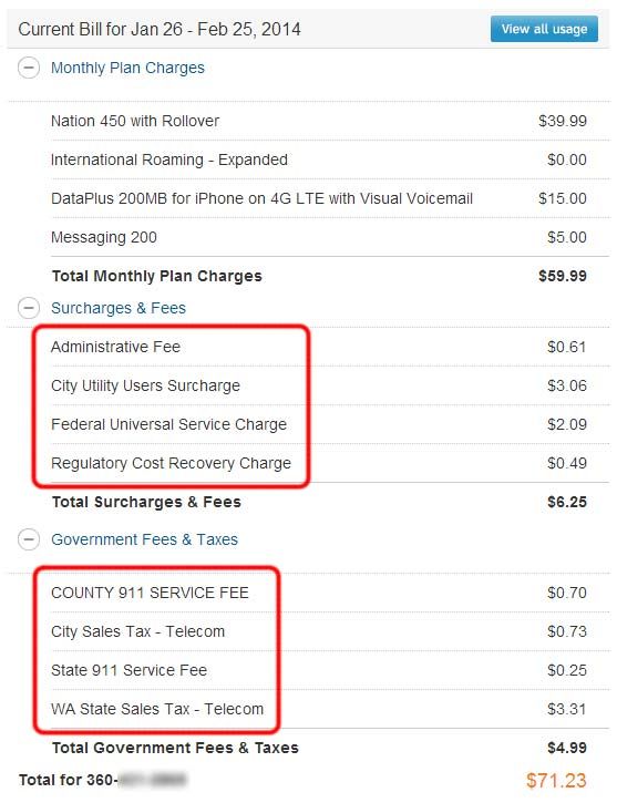 What are all those surcharges & fees on my bill? AT&T Community