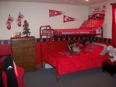 Taylor's Nebraska Cornhusker Bedroom