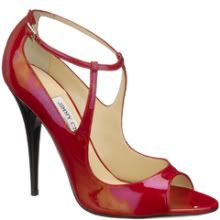 Jimmy Choo Eliza Petrol Patent Peep Toe