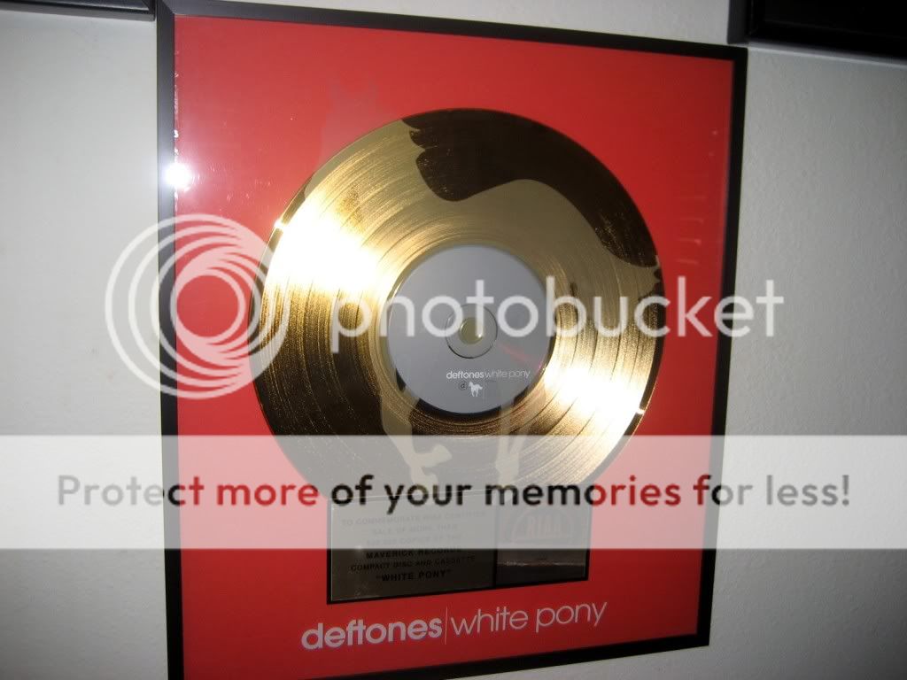 DEFTONES RIAA GOLD AWARD WHITE PONY  